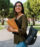 Student who is holding books