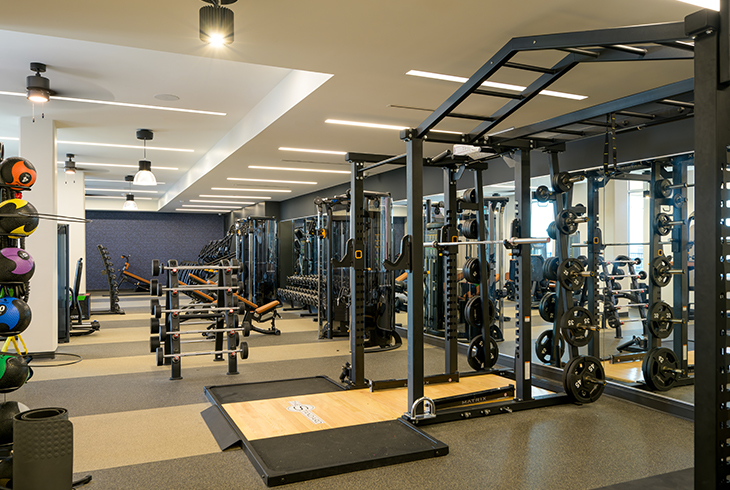 fully equipped fitness center