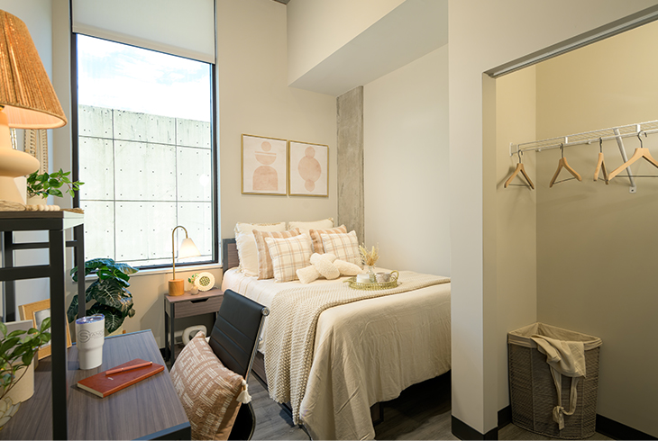 furnished apartment bedroom