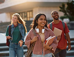Students walking